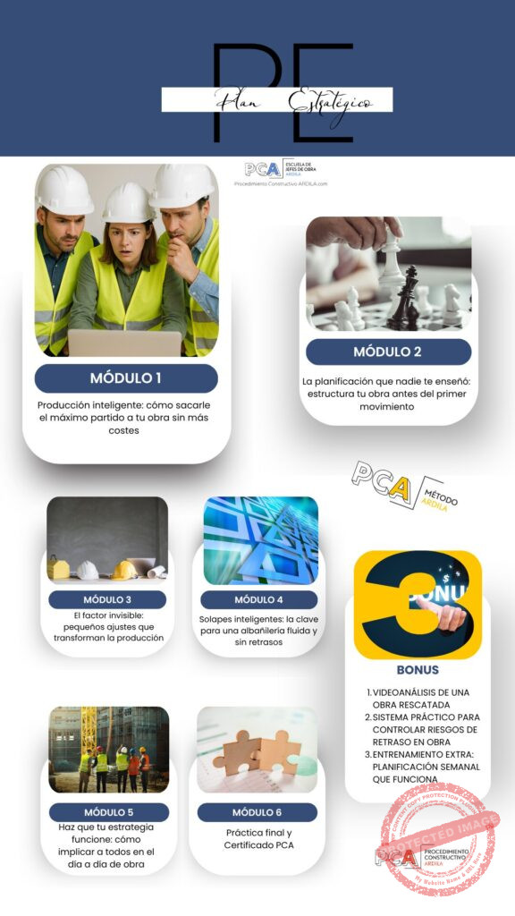 Contenido curso plan estratégico de obras de construcción